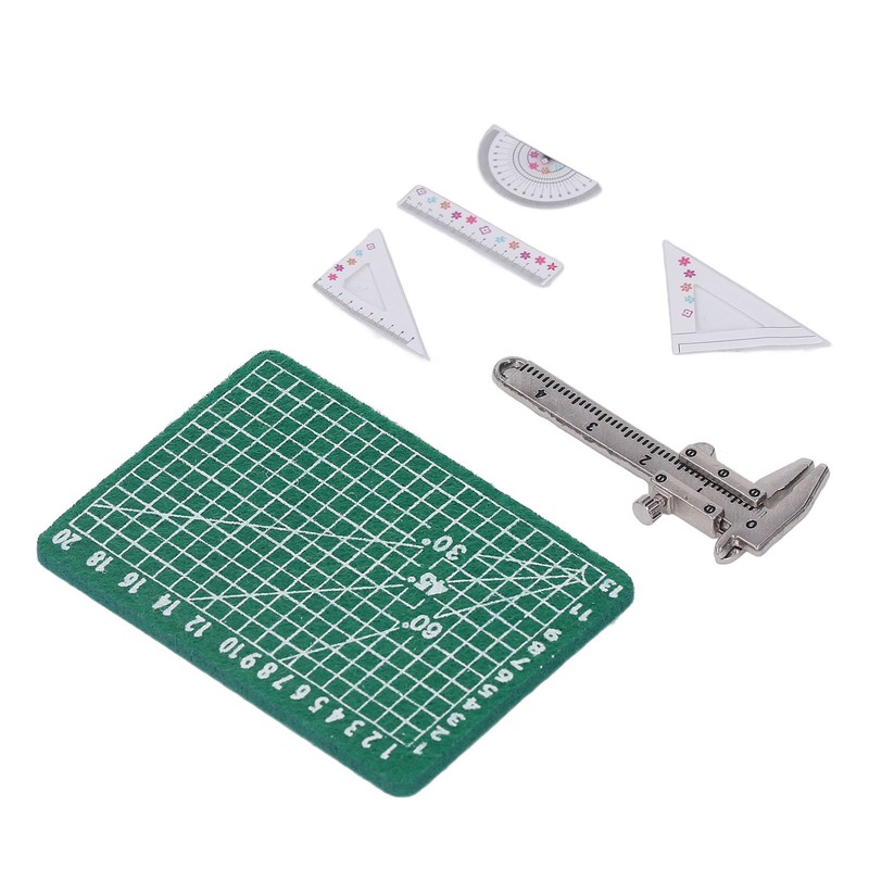1:12 Scale Miniature Caliper Rulers Cutting Pad Alloy Smoothing Surfaces