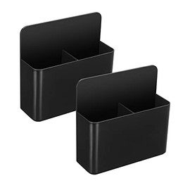 2 Packs Black Magnetic Marker Holder for Whiteboards / Fridge / Refrigerator, Magnetic Pen Holder Dry Erase Tray with Anisotropic Magnet Backing