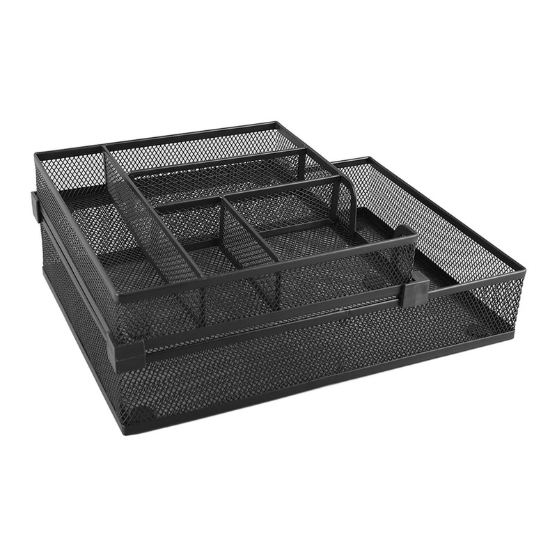 2 Tier Paper Tray Double Layer Metal Mesh Paper Tray