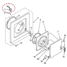 3406108 Dryer Door Switch for Whirlpool Kenmore Replacement WP3406108 AP6008562 PS11741702 AP2947161 PS346705