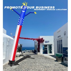 20ft 18 inches Sky Air Puppet Dancer Inflatable Dancer Waving Tube Man Air Puppet Dancer for Store Sign Advertising (Blower Not Included) (Flag-US)