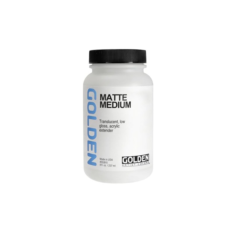 Matte Medium by GOLDEN, 8 fl. oz. Jar, Professional Acrylic