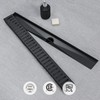 SaniteModar Linear Shower Drain 60 inch Matte Black with Removable