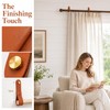 2PCS Leather Curtain Rod Holder, Leather Strap Bracket, PU Leather