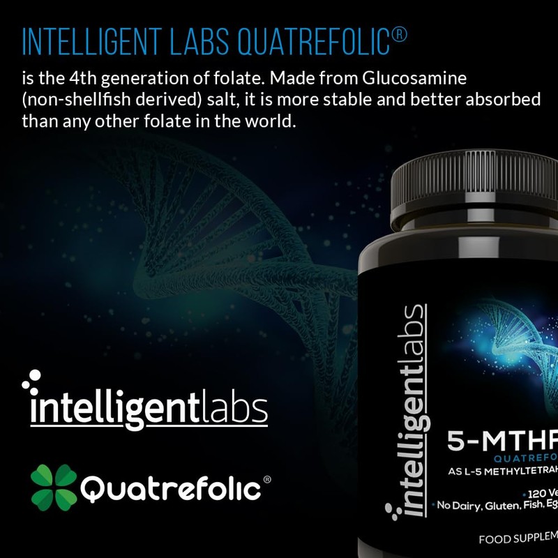 Intelligent Labs 5MG L-5 MTHF by Intelligent Labs, L-5 Methylfolate