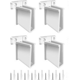 4 Pcs Wire Shelf End Bracket, White Plastic Wall Mount Closet Shelves Brackets for Shelves Closet, Comes with Fasteners (4)