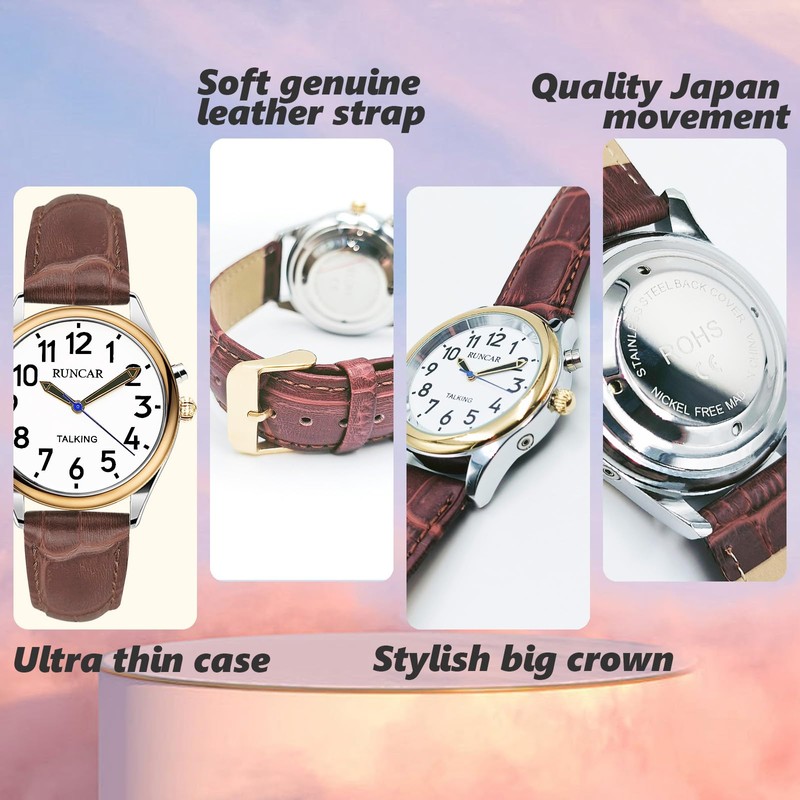 MAUJOY British English Talking Watch for Women,Big and Loud Sound,