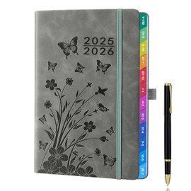 A5 Calendar 2025/2026 - Weekly Calendar, 1 Week on 2 Pages with Monthly Overview, Student Planner, Study Planner, Family Planner for School, University, Office, Aug 2025 - Jul 2026, Grey