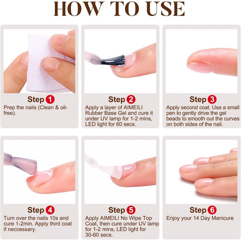 AIMEILI Rubber Base Gel Soak Off UV LED Rubber Base