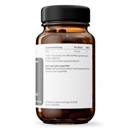 MSM Capsules, 84 Vegan Capsules in Glass Bottle, 1000 mg Methylsulfonylmethane (MSM) per Daily Dose, No Magnesium Stearate, High Dose and Produced in Germany