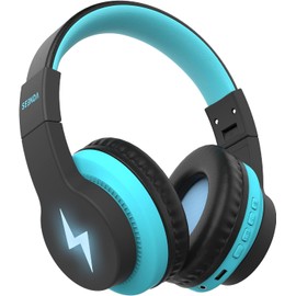 seenda seenda Kids Bluetooth Headphones Boys, Kids Wireless Headphones with 85/94dB Volume Limited, 45H Playtime, 3 Lighting Modes, Built-in Mic, Over Ear Headset with Aux Cord for iPad/Tablet/Travel/School