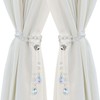 Magnetic Curtain Tiebacks,Crystal Beads Rope Drapery Holdbacks Holder for Small,Thin