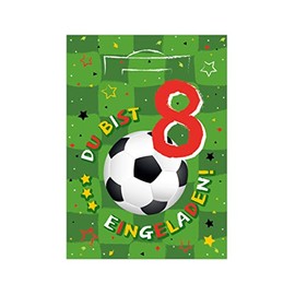 8th Birthday Invitations for Children's 8th Birthday Party Boy Football Pack of 12