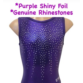 LIL'FOX Gymnastics Leotards for Girls - Purple Shimmer - Kids Dance, Tumbling, Acrobatics, Gymnastics Equipment