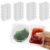 Mtxorvix 40 Pcs Double Compartment Condiment Container with Lids Disposable, 2 Compartment Snack Containers Reusable Plastic Sauce Containers for to-go Sauce, Travel Snack, Sampling