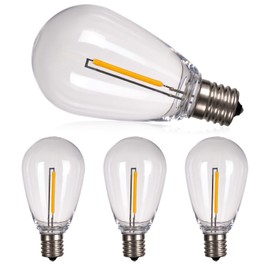addlon LED Replacement Bulbs 1W S14 4 Pack Waterproof E17 Screw Base for Outdoor LED String Lights Shatterproof