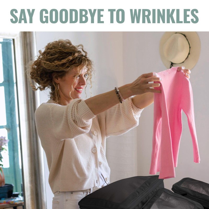 Aerotrunk Compression Packing Cubes for Suitcases - Double Zipper Compression