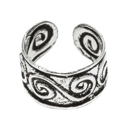 WINDALF Vintage Earrings Sophie 5 mm Celtic Spiral Ear Cuff 925 Sterling Silver, Sterling Silver