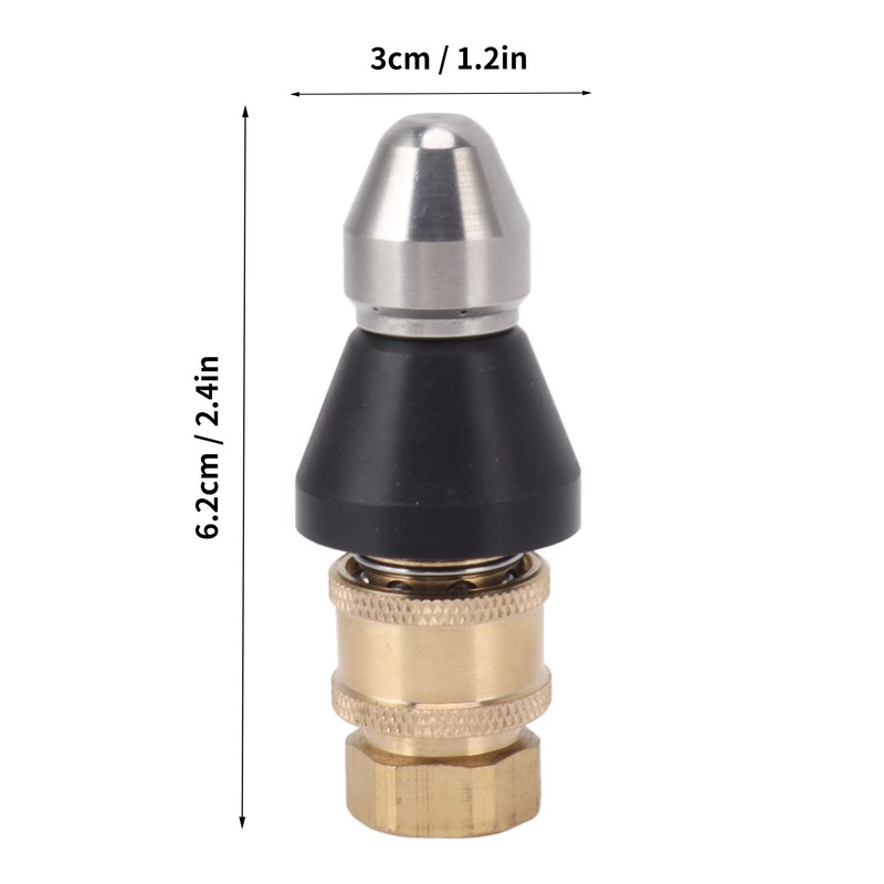 MOUMOUTEN Duct Cleaning Tool, Stainless Steel Nozzle, G1/4 Duct Pipe