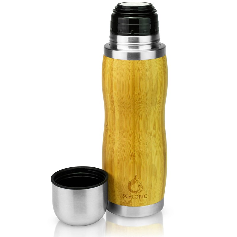 Thermos Flask 350 ml - Bamboo: High Quality Stainless Steel