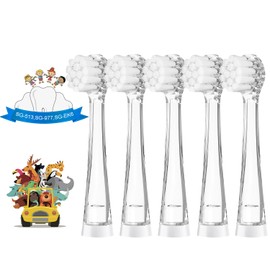 5 Pack Kids Toothbrush Replacement Heads Compatible with SEAGO- 513/977/EK6,Compatible with Brush-Baby WildOnes/KIDZSONIC（Not BabySonic Series）,Compatible with Dada-Tech-BB1/977/K6