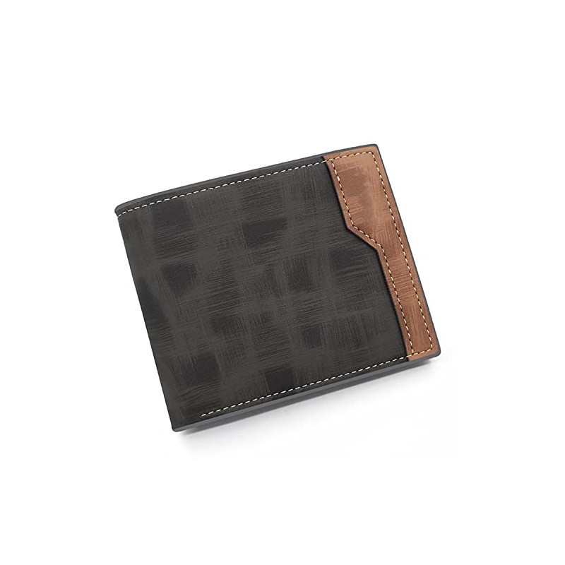 Tecerrity Men's Slim Leather Wallet, 4 Card Holders, Zipper Pocket,