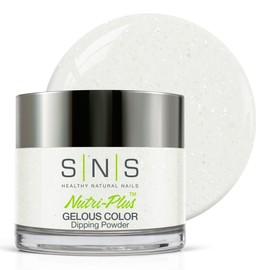 SNS Nail Dip Powder, Gelous Color Dipping Powder - Ghost of Calistoga (White/Pastel, Shimmer) - Long-Lasting Dip Nail Color Lasts 14 Days - Low-Odor & No UV Lamp Required - 1oz