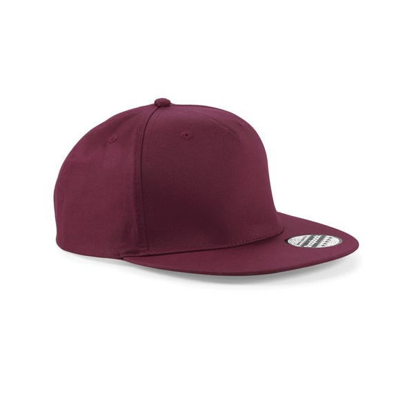 Beechfield Snapback Rapper Cap Colour=Burgundy Size=O/S
