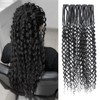Aguacor 24inches 5PCS Clip in Dreadlock Extensions,20 Strands Curly Dreadlocks