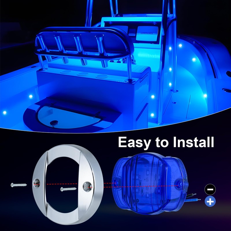 12Pack DC12V 3" Round Marine Boat LED Navigation Lights Stern