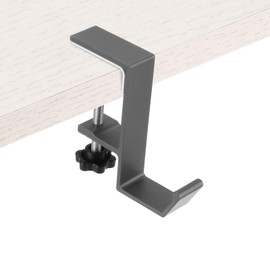 PATIKIL 2Pcs Purse Hook for Table, Adjustable Clamp-on Purse Hanger for Desk Portable Nail Free Heavy Duty Under Desk Handbag Holder Backpack Headphone Small Hook, Gray