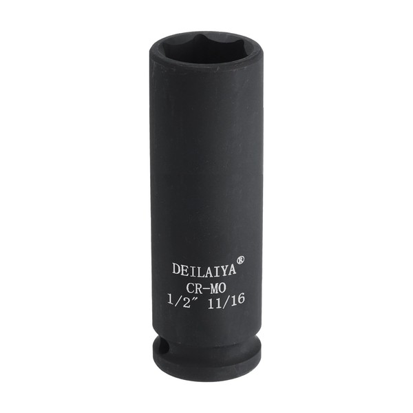 uxcell 11/16 Inch SAE Deep Impact Socket 1/2 Inch Drive