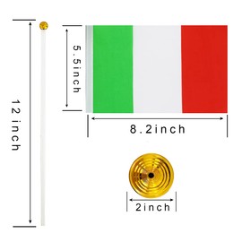 WXTWK 12 Pack Italy Flag Italian Desk Flag Small Mini Italian Table Flags With Stand Base,Home Office Festival Events Celebration Decorations