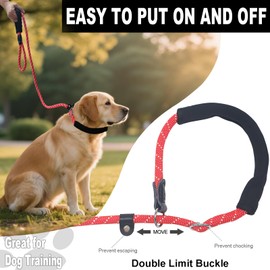 MayPaw Slip Lead for Dogs, 6FT Anti-Choke Safety Training Leash, One-Size-Fits-All, No Collar or Harness Needed, Slip-On Rope Leash for Pet