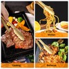 Luxshiny 4pcs Golden Stainless Steel Serving Tongs for Cooking, BBQ,