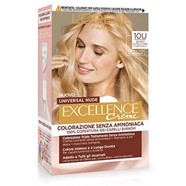 L'Oréal Paris Excellence Universal Nude Permanent Colour without Ammonia, with Universal Reflection, Suitable for All People, Ultra Light Blonde 10U