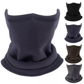 Unbranded Winter Neck Warmer Gaiter Windproof Ski Face Mask Fleece Scarf for Cold Weather - Black