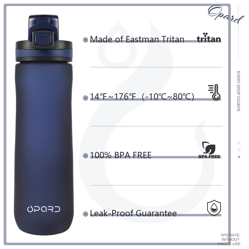 Opard Peak Water Bottle 20 Oz BPA Free Tritan Plastic
