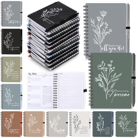 Dispowreath 10 Set Employee Appreciation Notebooks Bulk with Pen Inspirational Spiral Undated Weekly Planners Christmas Aesthetic A6 Undated to Do List Notepad for Teachers Coworkers Team Volunteer