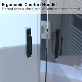 NiHome Self-Adhesive Cabinet Door Handles - 2 Pack of 5.8 Inch Aluminum Alloy Pulls for Instant Cabinet and Drawer Access, Suitable for Kitchen Cabinets, Windows and Closets (Black)