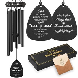 Soopau Memorial Gifts for Loss of Sister, Wind Chimes for Loss of Sister, Loss of Sister Sympathy Gifts, Bereavement Remembrance Funeral Grief Gifts for Loss of A Loved Sister