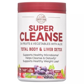 Country Farms Super Cleanse Total Body & Liver Detox Drink Mix, Berry, 9.88 oz