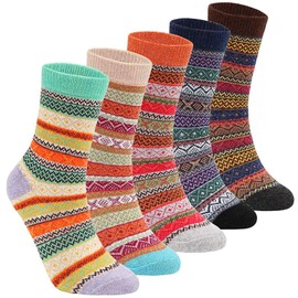 Womens Super Thick Wool Socks - Soft Warm Comfort Casual Crew Winter Socks (Pack of 3-5), Multicolor