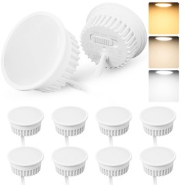 YindaLux Set of 10 LED Module Dimmable Diameter 50 x 23 mm for Recessed Spotlights Surface-Mounted Spotlight 4.9 W 500LM 3CCT Warm White 3000K Neutral White 4000K Cool White 6500K IP44 Waterproof 120°
