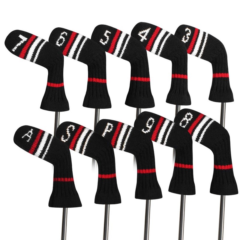 10 Pcs Golf Iron Covers Cuteness Knitted Socks Shape Washable