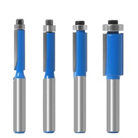 DingGreat 4-Piece 8 mm Shank Flush Cutter, 1/4 Inch 5/16 Inch 3/8 Inch 1/2 Inch Cutting Diameter Wood Cutter Router Bit Router Bit Router Bit Woodworking Milling Tools