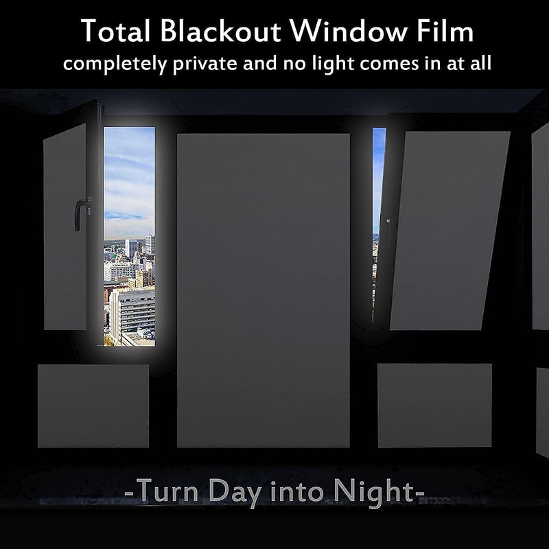 Blackout Window Films, White Sides 100% Light Blocking Window Cover