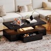 ChooChoo Modern LED Coffee Table, High Glossy Center Table with