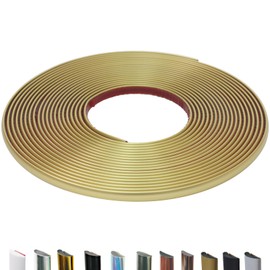 JSIWOTH 52.5 Ft Peel and Stick Trim, Waterproof Molding Trim for Walls, Edges, Borders, Window Frames, Backsplash Tiles, Flexible and Self Adhesive Trim Matte Gold