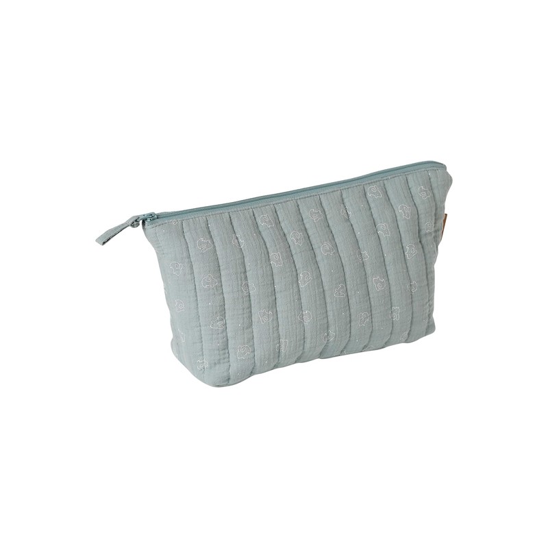 VERTBAUDET Cotton Gauze Toiletry Bag Rabbit, blue